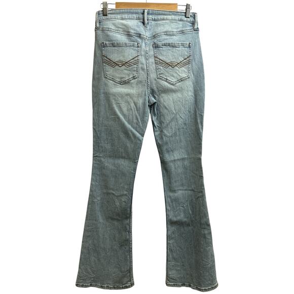 Idyllwind Miranda Lambert Light Wash Side Studded Flare Jeans 10Wx34L Distressed - Picture 4 of 10